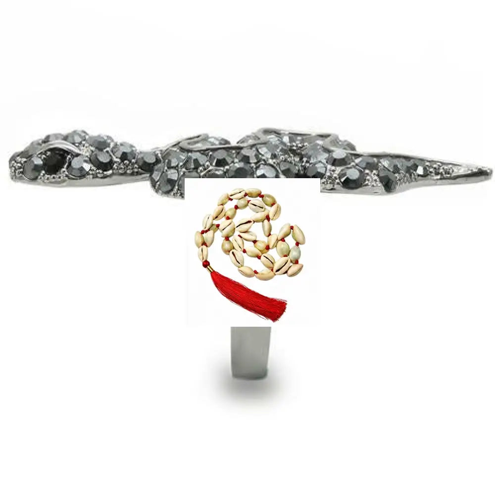 0W282 - Ruthenium Brass Ring with Top Grade Crystal in Jet