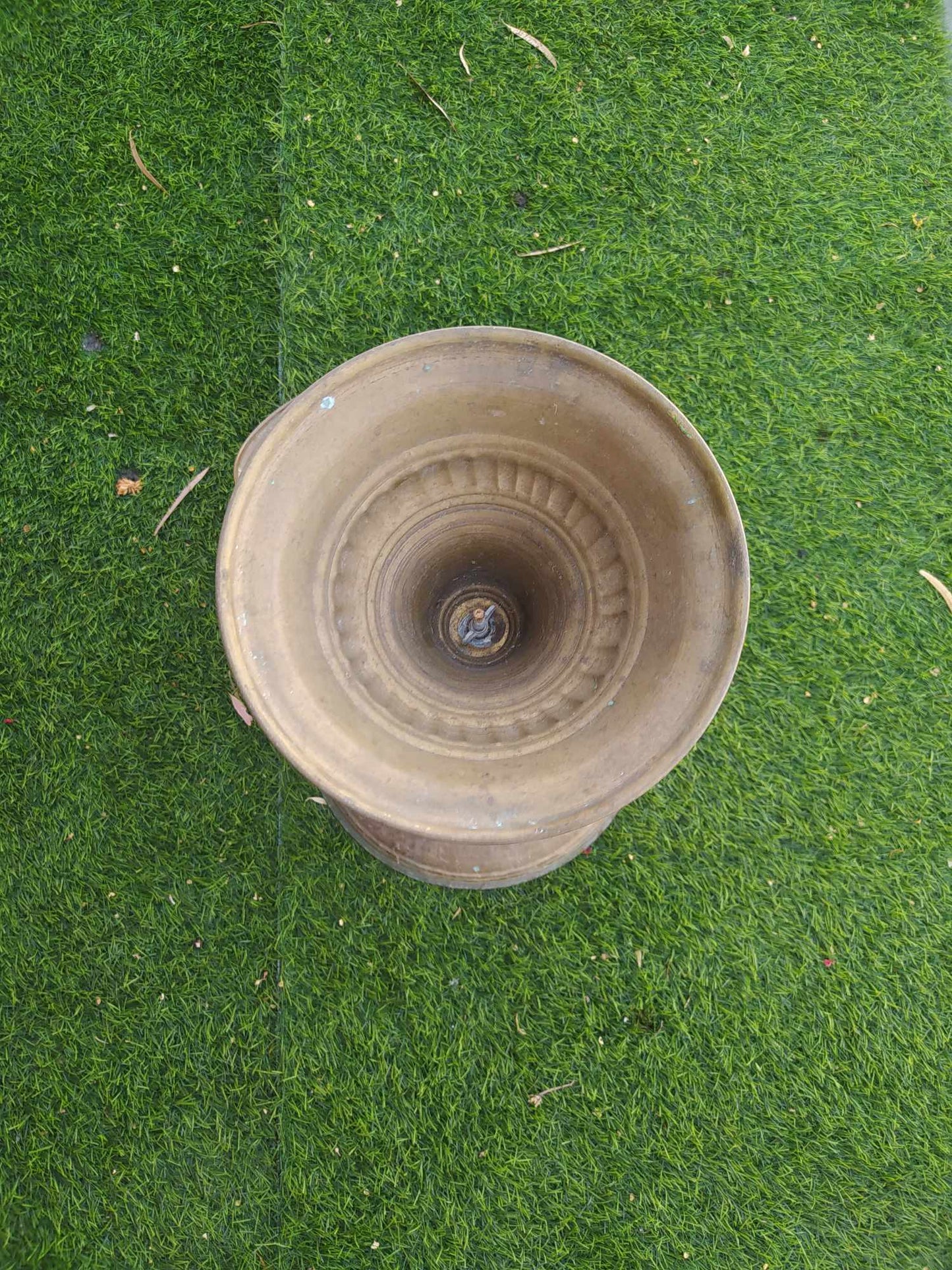 Antique Copper Bowl With Stand Handcraft Decor Holly Land Jerusalem