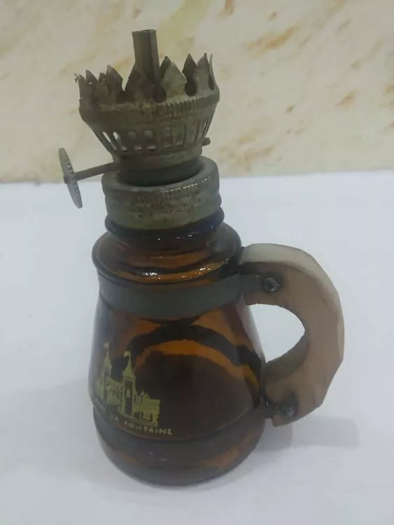 Mini Primitive Vintage Pre- Owned Arts Candle Glass Brass Wood Montreal Canada