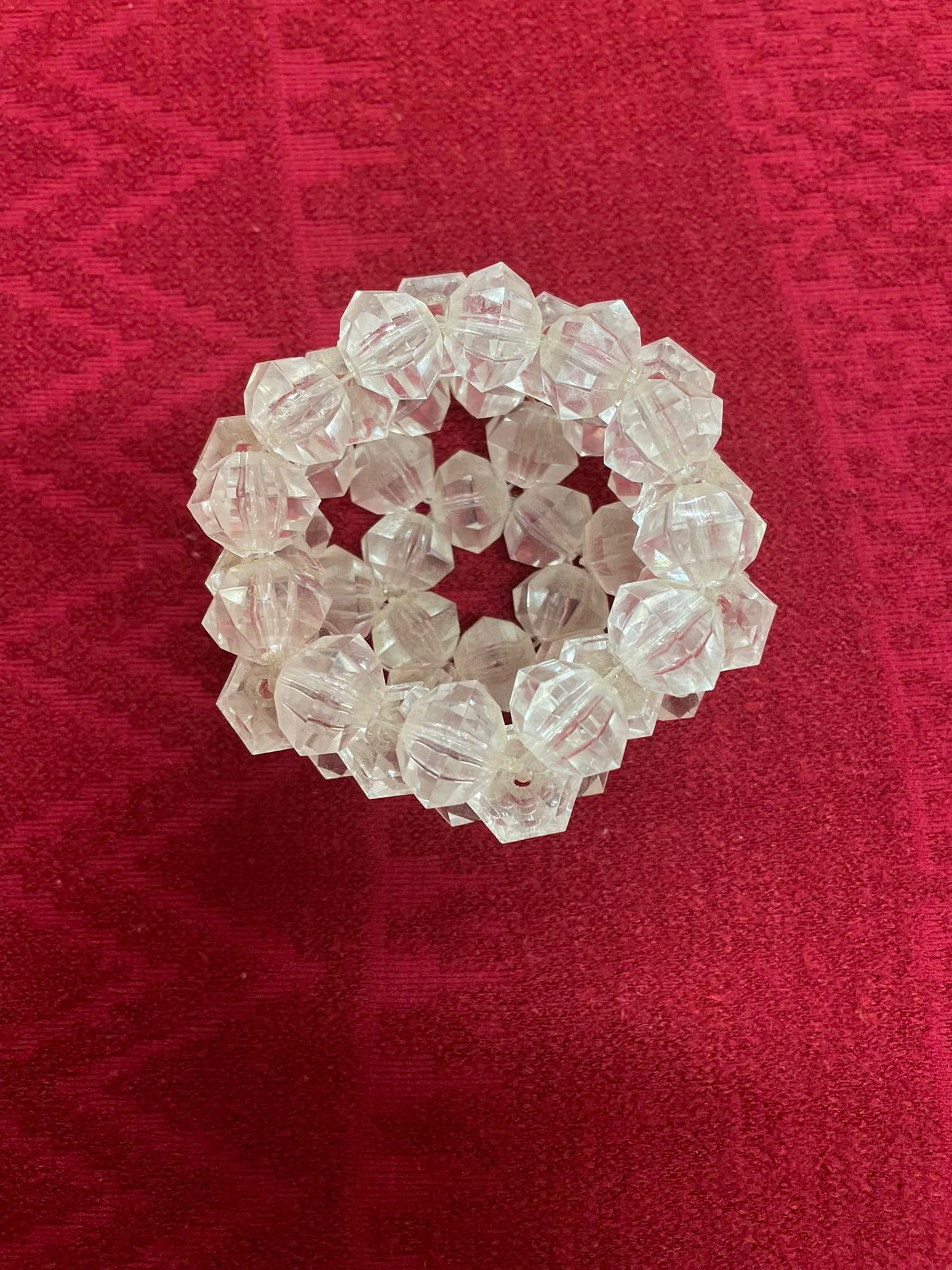 Handmade Plastic Beads Figurine Arab Coffee Dallah Tow Cups Decor White Color