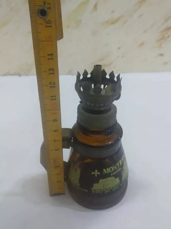 Mini Primitive Vintage Pre- Owned Arts Candle Glass Brass Wood Montreal Canada