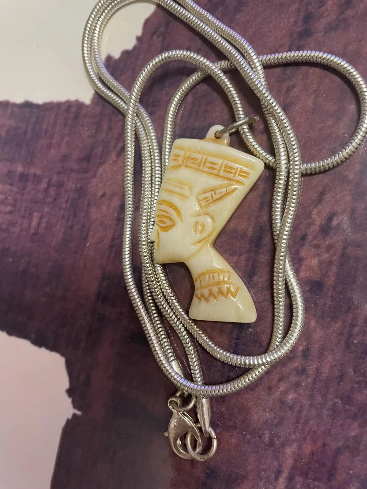 Precious Natural Handmade Egyptian King Stainless Necklace 28GM Women Beautiful